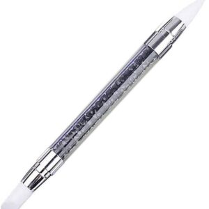 Black Nail Art Sculpture Pen Dual Tipped Silicone Rhinestone Nail Polish Carving Pen Nail Art Accessories Nail Art Pens Nail Art and Polish