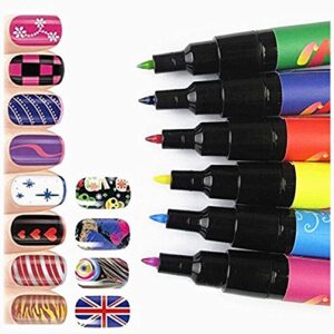 StillCool Nail Art Pen Painting Design Tools Kit Set Drawing Dotting for UV Gel Polish Assorted Colour (6 Random Color)
