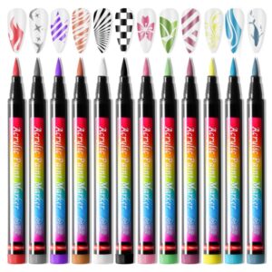 12 Color Nail Art Nail Polish Pens>Nail Art Doodle Pens>DIY Color Doodle Pens Hand Drawn Soft Tip Marker Set>Soft Tip Nail Polish Pen Set
