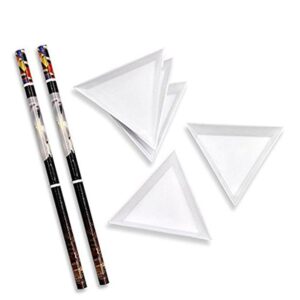 Minejin Nail Art Rhinestones Picker Pencil Mini Gem Dotting Pick up Self-Adhesive Wax Pen 2Pcs With 3 Pcs Triangular plates Tray Tool