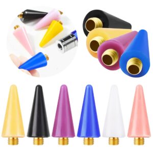 6 Pieces Wax Tips for Rhinestone Picker Tool Wax for Nail Dotting Pen to Pick Up Nail Gem and Jewelry, Wax Replacement Head Tips Accessories (6 Colors)