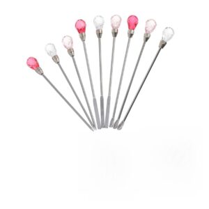 SAFIGLE Diy Tool Set Stick Glitter Ear Scoop Stirring Needle Spoon for Nail Art for Home Salon Random Style