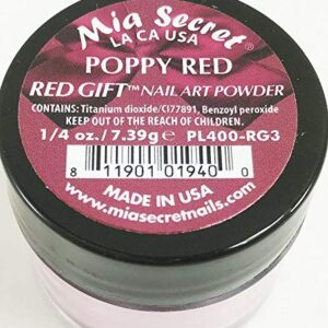 Mia Secret Nail Art Powder RED GIFT Collection – .25 oz (Poppy Red)
