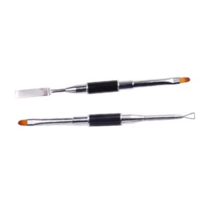 Housoutil Double-ended Nail Art Brush Pen with Push Marker Strip Tool Easy to Use Nail Design Brush Set Black
