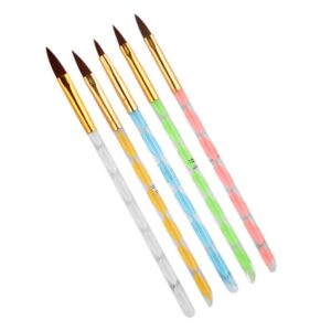 Balacoo 5pcs Nail Brush Pen Nail Nylon Brush Manicure Accessories Nail Design Brush Nail Art Pen Nail Detail Brush Nail Line Pens Manicure Pens Nail Drawing Pen Carved Pull Pen