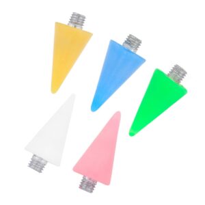 Healeved Manicure Pen Tips Set 5pcs Acrylic Pen Tips for Nail Art Replacement Tips for DIY Nail Art Tools Colors: White Yellow Blue Green Pink