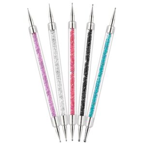 Dual-ended Dotting Pen>5Pcs Nail Art Dot Paint Manicure Kit Rhinestone Gems Crystals Studs Picker Nail Art Tip Dot Paint Nail Art DIY Decoration Tool