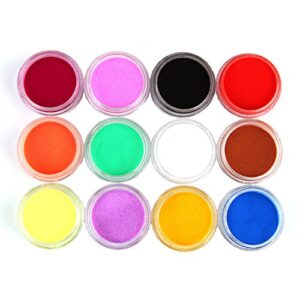 Art Manicure Gel Nail Tips Acrylic Design Powder 12 3D Decoration Colors Take 5 Candy Bar (Multicolor> One Size)
