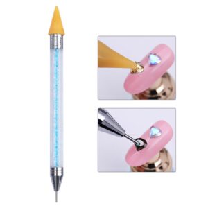 NICOLE DIARY 1 Pc Dual-Ended Dotting Pen Rhinestone Studs Picker Crystal Handle Wax Pencil Manicure Nail Art Tool #3