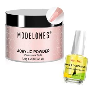 modelones Cuticle Oil Vitamin E Vitamin B Nail Strengthener 4.23oz Nude Bare Nail Acrylic Powder