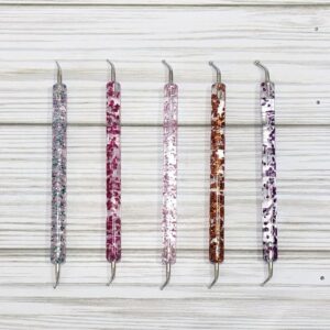 Set of 5 Mandala Curved Dotting Tool Pen Stylus Assorted Dot Sizes Boho Decor Nail Art Glitter