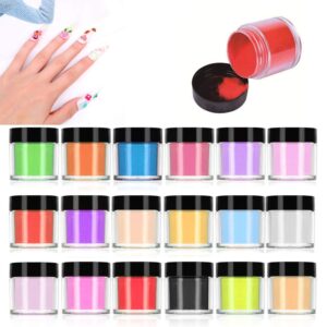 Acrylic Powder QIKI 18 Colors Nail Acrylic Powder Sets Art Tips UV Gel Powder Design Decoration 3D Manicure