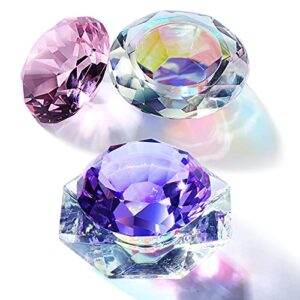 2 Pieces Nail Art Dappen Dish Acrylic Liquid Powder Dappen Dish Bowl Nail Crystal Bowl Glass Monomer Dish Glass Nails Cup with Lid for Acrylic Liquid Nail Art Manicure Care Tools