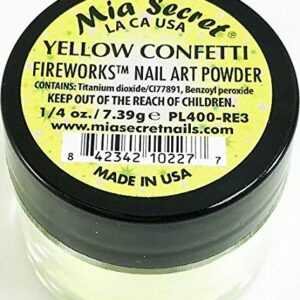 Mia Secret Nail Art Powder Fireworks Collection – .25 oz (Yellow Confetti)