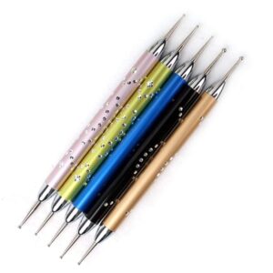 Generic 5 Pieces Rhinestone Picker Dotting Pen, Dual-Ended Crystals Studs Picker Pen Manicure Nail Art DIY Decoration Tool Attractive and Fashion