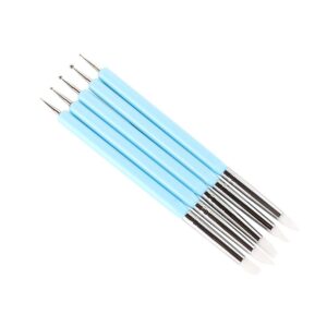 5Pcs Double Way Nail Art Dotting Tool, Polymer Clay Sculpture Tool Nail Art Design Tools Indentation Pen Dotting Tool