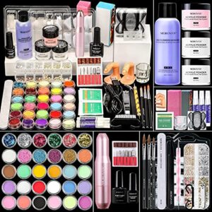 Morovan Acrylic Nail Kit with Drill – Professional Nails Kit Acrylic Set with Everything Acrylic Powder Set for Nail Extension DIY Complete Starter Set