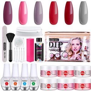 Dip Powder Nail Kit Starter With 6 Colors> Acrylic Dipping Powder Set> French Nail Manicure Nail Art Set Essential Kit