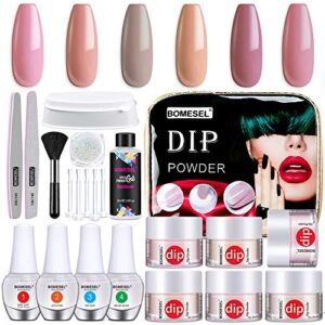 Nail Dip Powder Kit For Starter With 6 colors>Acrylic Dipping Powder Kit With Everything Essential Kit