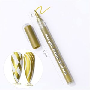 BLUGY 1pc Fashion Art Nail Pen Waterproof Nail Polish Pen Quick Dry Nail Painting Pen DIY Abstract Lines Pen for Nail Portable Tip Nail (16 Colors) 2.5ml