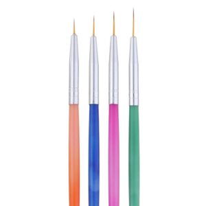 Nail Brush 4Pcs Mixed Color DIY Nail Art Drawing Brush Painting Pens Stripes Lines Liner Makeup Beauty Tool Dotting Painting Drawing Brush