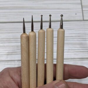 Set of 5 Dotting Tools For Dotting Rocks Mandala Stones, Boho Decor Nail Art, Manicure Tools Clay Projects