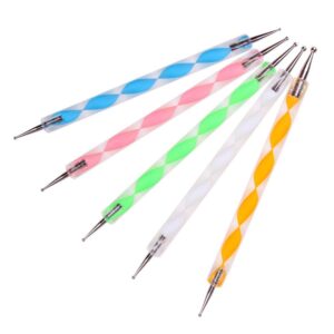 Nail Dotting Tools Double Sided Nail Dotting Pen Tool Nail Polish Paint Manicure Kit Nail Art Supplies Nail Art Tool, 5PCS