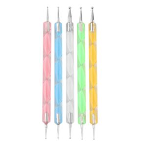 Nail Dotting Pen Two Way Dotting Pen Nail Art Tool Nail Art Dotting Tools Nail Polish Paint Tools Nail Art Supplies, 5pcs