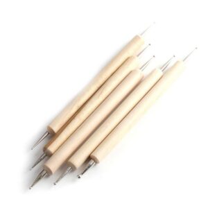 5 Pieces 2 Way Double Ended Nail Art Manicure Pedicure Dot Paint Dotting Painting Marbleizing Pen Tool