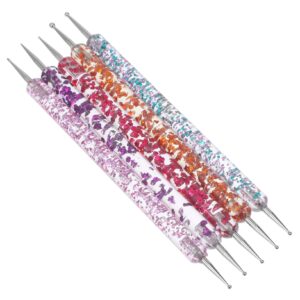 PAMINGONO 5pcs Nail Art Pen Set Rhinestones Picker Dotting Pen Versatile Tool for Manicurists