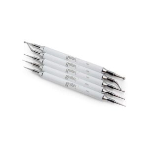 Gelish Marbling Tools – Nail Supplies, Double-Ended Tools for Marbling, Swirls, Zigzags, and Etching Designs, Perfect for Nail Art, Reflections & Colored Acrylics (5pcs)