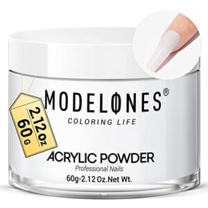 modelones Acrylic Powder> White 2.12oz Professional Acrylic Nail Art Powder for Nail Extension French Nails 3D Flowers> Nail Carving> Odor-Free and Beginner-friendly