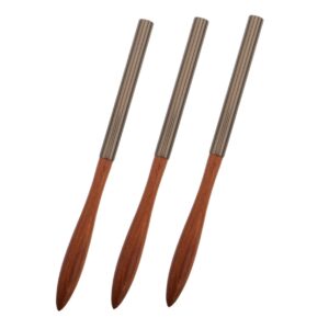OATIPHO Professional Nail Art Pen Kit 3pcs Flat Head Brush Ergonomic Wooden Handle Nail Painting Tools for Detailed Art