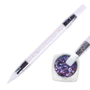 elekeyu87 Double Pointed Heads Nail Art Silicone Pencil Rhinestone Beads Studs Picker Tool