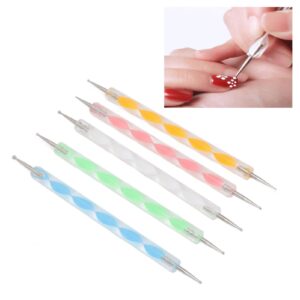 Nail Art Dotting Tool Collection – 25pcs Acrylic Handle Dotting Pens Set, Double Ended Round Head for Manicure Pedicure Design