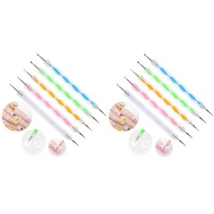 5 pc 2 Way Dotting Pen Tool Nail Art Tip Dot Paint Manicure kit (5PC) (Pack of 2)