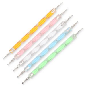 Careforyou 5 PCS Multi-Styles Nail Art Dotting Pen For DIY Nail Art Decor Nail Art Dotting Pen