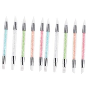 NOLITOY 2sets Nail Art Point Tool Nail Point Pen Studded Rhinestone Picker for Professional 5pcs*2