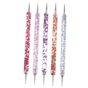 Healeved Nail Decoration Kit 5-in-1 Nail Art Tools Acrylic Dotting Pen Rhinestones for Diy