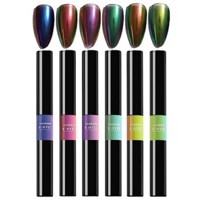RoseFlower Air Cushion Nail Pen – Chrome Magic Mirror Powder with Phantom Effect