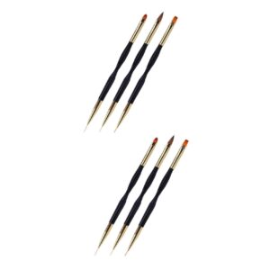 Hemoton 2sets Gel Nail Art Pen Long Handle Nail Art Painting Tool Accessories for Women Easy to Use 3pcs*2
