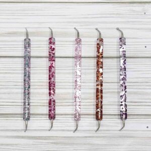 BUIHIEPAMZ Glitter Set of 5 Bent Dotting Tools- Curved Dotting Tools for dot Art, Black