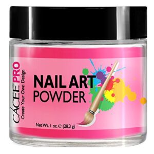 Acrylic Nails Color Acrylic Powder For Nail Art> 1oz Jar by Cacee> For Any Professional Acrylic Nail Kit> Premix of Pigments> Glitter> & Metallic Effects (Neon Pink #40)