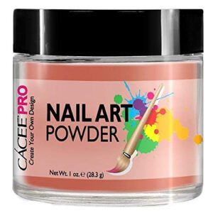 Acrylic Nails Color Acrylic Powder For Nail Art> 1oz Jar by Cacee> For Any Professional Acrylic Nail Kit> Premix of Pigments> Glitter> & Metallic Effects (Salmon Orange #59)