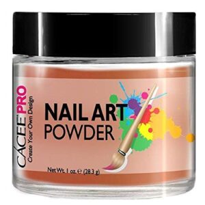 Acrylic Nails Color Acrylic Powder For Nail Art> 1oz Jar by Cacee> For Any Professional Acrylic Nail Kit> Premix of Pigments> Glitter> & Metallic Effects (Sandstone Orange #58)