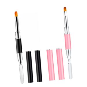 CALLARON 2pcs Multifunctional Nail Art Pen Brush Durable Nail Painting Tools for Women Lightweight Design for Beginners and Enthusiasts