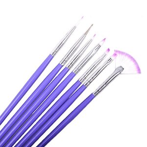 7pcs Professional Nail Art Design Painting Pen Brush Brushes Tool Set Kit Black Handle