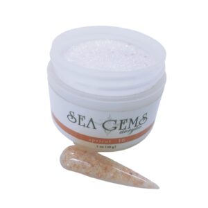 Wapizima Sea Gems Apricot 16 acrylic and sea shell mix 1oz by GLAM AND GLITS Orange