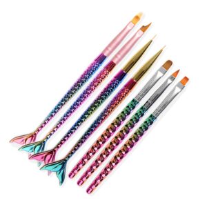 PhantomSky 7 Piece Set Fish Shape Nail Art Pen>Nail UV Gel Painting Brush Stick Manicure Decoration Tool Tips Draw Line Flower Kit