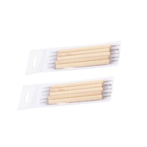 NOLITOY 10pcs 2-pack Wooden Nail Art Pens Set Dual-end Dotting Fine Line Tools